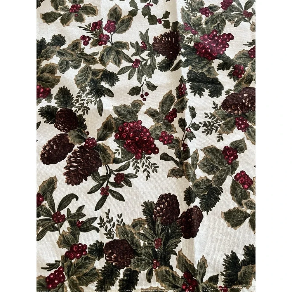 Ralph Lauren Birchmont Cloth Napkins Set of‎ 8 Cream Pinecone Christmas Holly